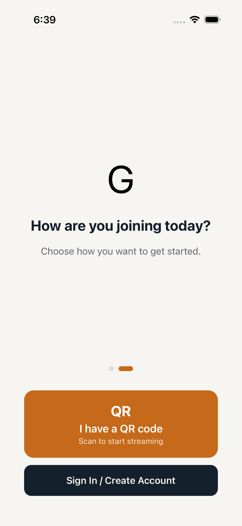 How are you joining today? — QR code or Sign In options